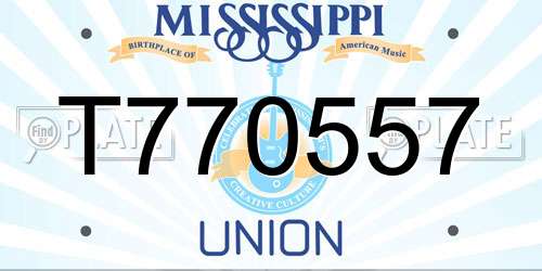 T770557 Mississippi License Plate