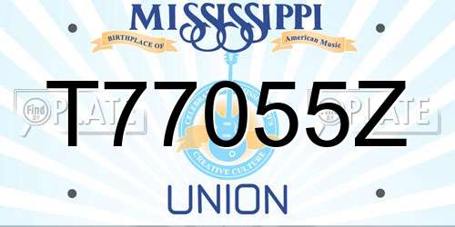 T77055Z Mississippi License Plate