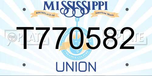 T770582 Mississippi License Plate