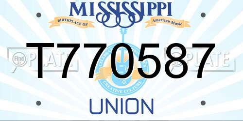 T770587 Mississippi License Plate