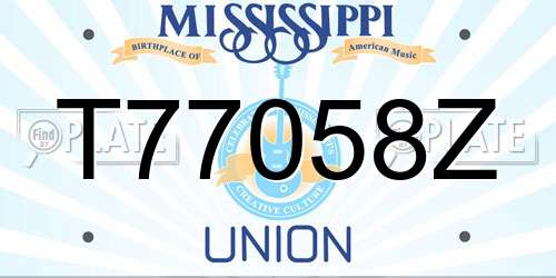 T77058Z Mississippi License Plate