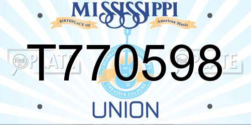 T770598 Mississippi License Plate