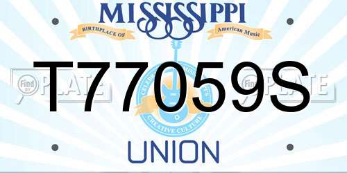 T77059S Mississippi License Plate