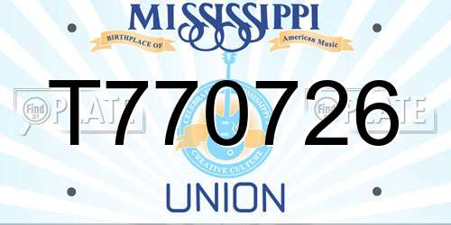 T770726 Mississippi License Plate