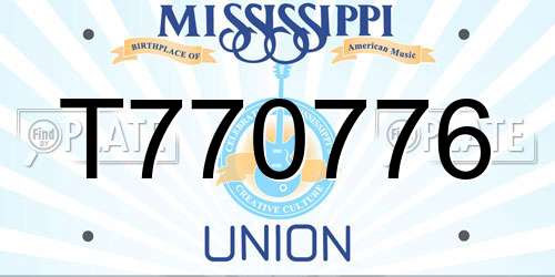 T770776 Mississippi License Plate