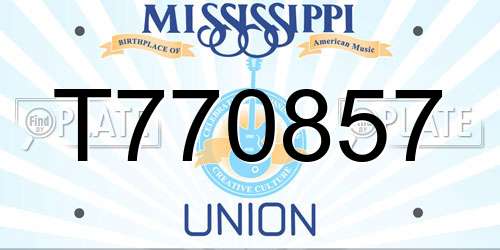 T770857 Mississippi License Plate