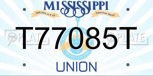 T77085T Mississippi License Plate