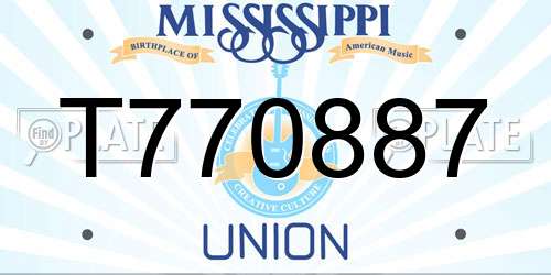 T770887 Mississippi License Plate
