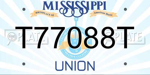 T77088T Mississippi License Plate