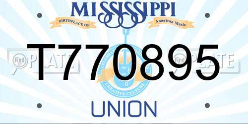 T770895 Mississippi License Plate