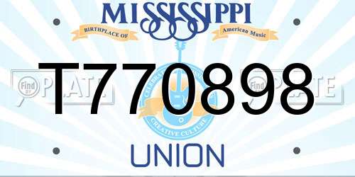 T770898 Mississippi License Plate
