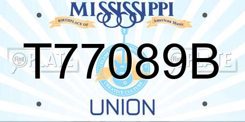 T77089B Mississippi License Plate