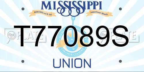 T77089S Mississippi License Plate