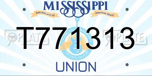 T771313 Mississippi License Plate