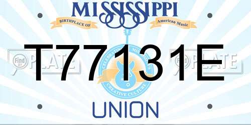 T77131E Mississippi License Plate