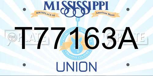 T77163A Mississippi License Plate