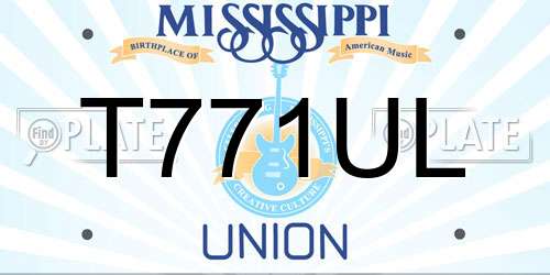 T771UL Mississippi License Plate