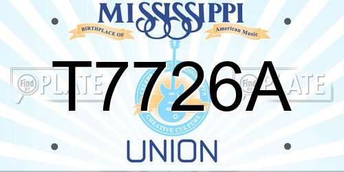 T7726A Mississippi License Plate