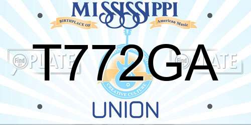 T772GA Mississippi License Plate