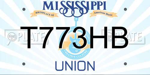 T773HB Mississippi License Plate