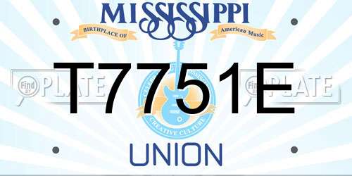 T7751E Mississippi License Plate