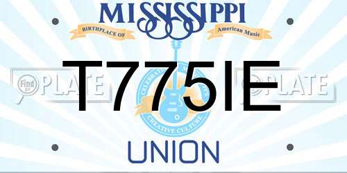 T775IE Mississippi License Plate