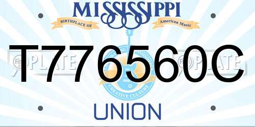 T776560C Mississippi License Plate