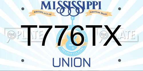 T776TX Mississippi License Plate