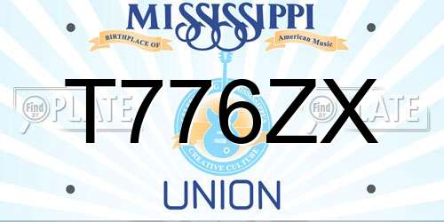 T776ZX Mississippi License Plate
