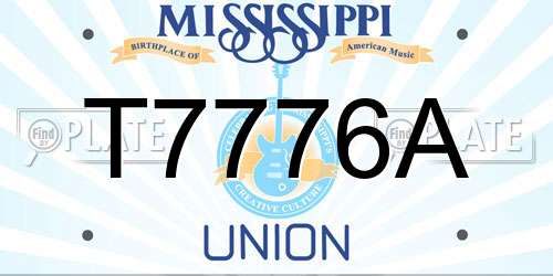T7776A Mississippi License Plate