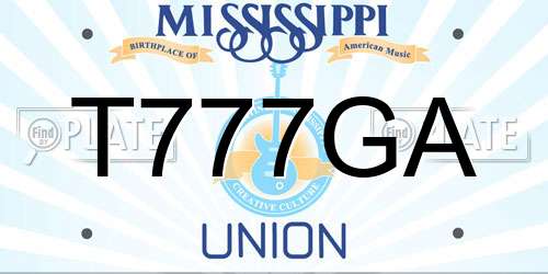 T777GA Mississippi License Plate