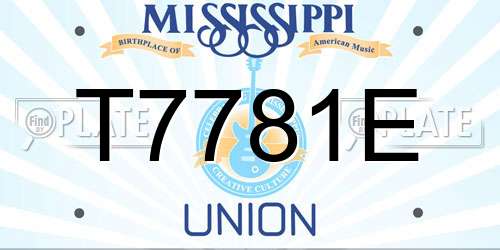 T7781E Mississippi License Plate