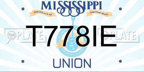 T778IE Mississippi License Plate