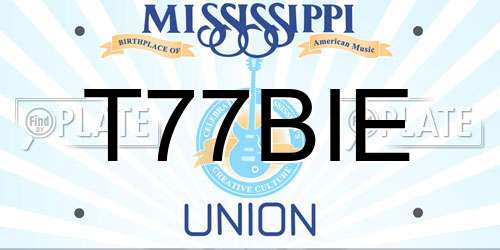 T77BIE Mississippi License Plate