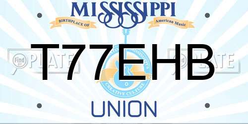 T77EHB Mississippi License Plate