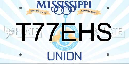 T77EHS Mississippi License Plate