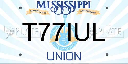 T77IUL Mississippi License Plate