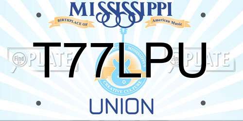 T77LPU Mississippi License Plate