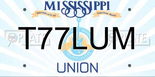 T77LUM Mississippi License Plate
