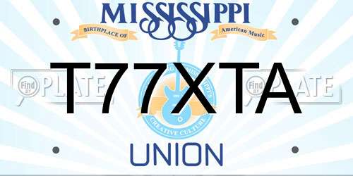 T77XTA Mississippi License Plate