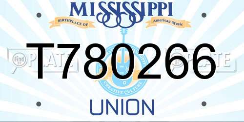 T780266 Mississippi License Plate