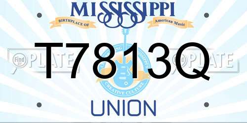 T7813Q Mississippi License Plate