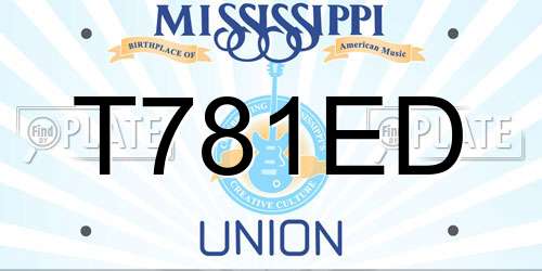 T781ED Mississippi License Plate