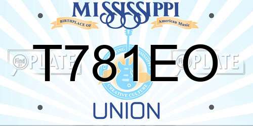 T781EO Mississippi License Plate