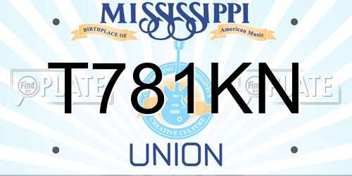T781KN Mississippi License Plate