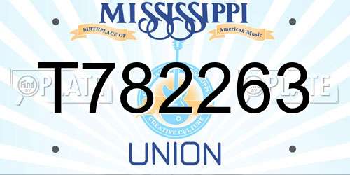T782263 Mississippi License Plate