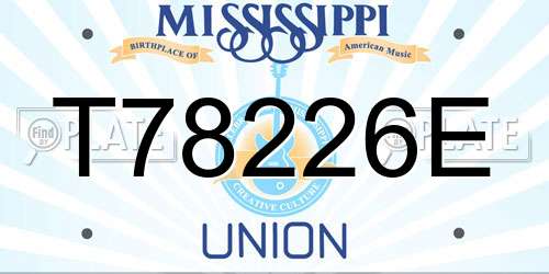 T78226E Mississippi License Plate