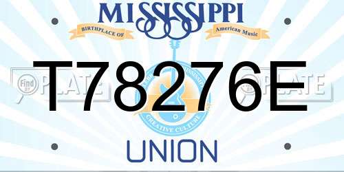 T78276E Mississippi License Plate