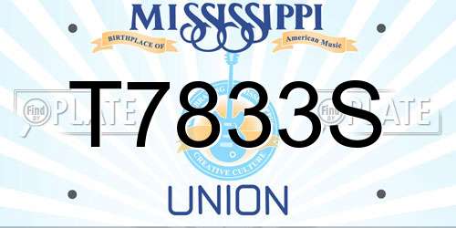 T7833S Mississippi License Plate