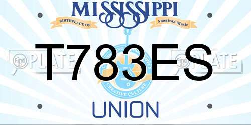 T783ES Mississippi License Plate